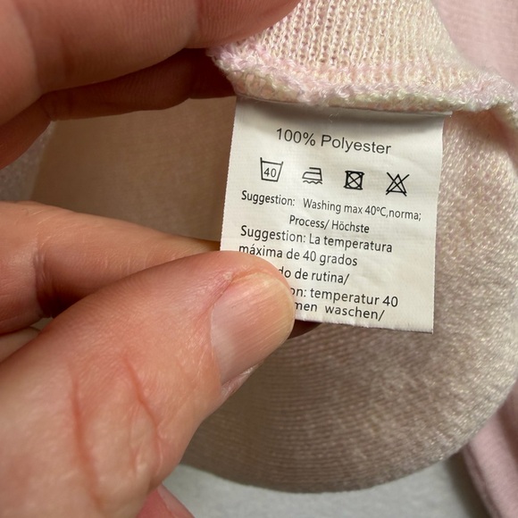 Ekouaer Women's Daisy 100% Polyester Long Sleeve Sweater Light Pink Large - Picture 5 of 7